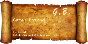 Garan Botond névjegykártya